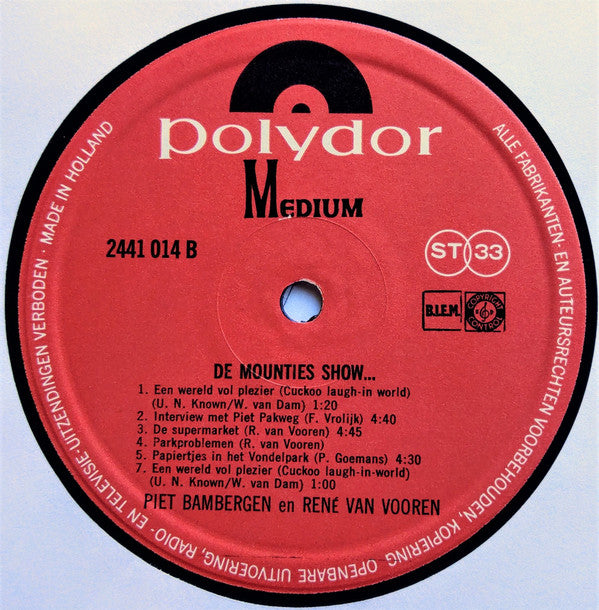 Piet Bambergen En René Van Vooren : Mounties Show (LP)