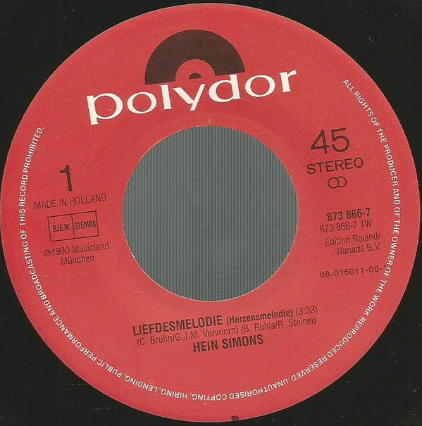 Heintje : Liefdesmelodie (7", Single)