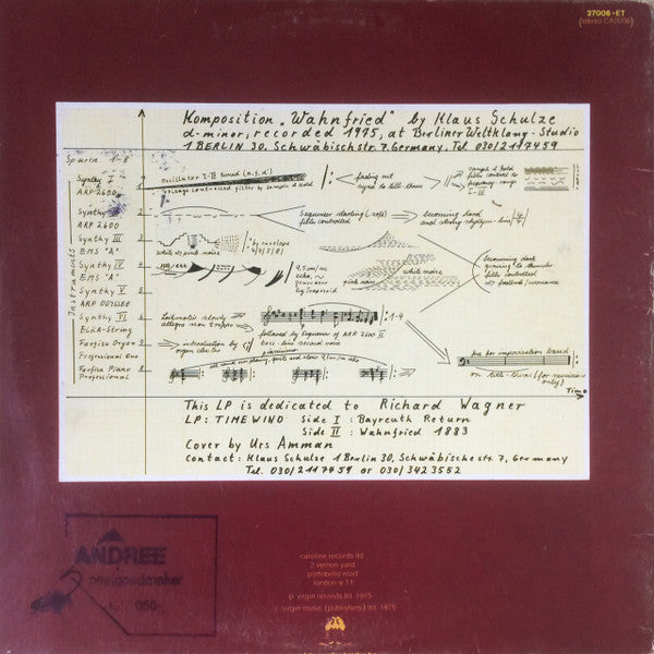 Klaus Schulze : Timewind (LP, Album, Gat)