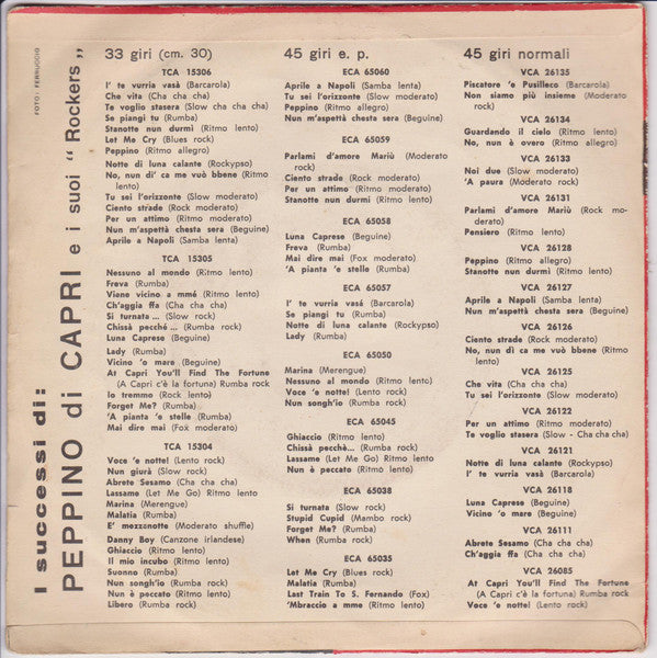 Peppino Di Capri E I Suoi Rockers : At Capri You'll Find The Fortune / Voce 'E Notte (7", RE)