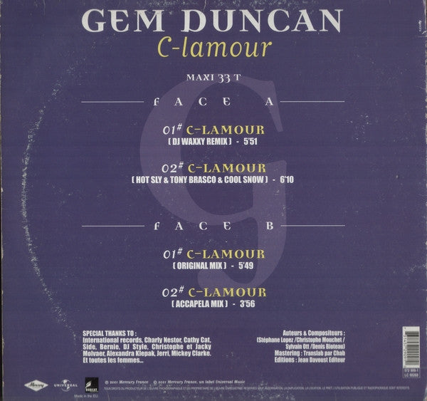 Gem Duncan : C-lamour (12")