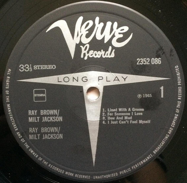 Ray Brown / Milt Jackson : Ray Brown / Milt Jackson (LP, Album, RE)