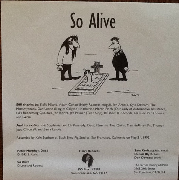 The Sarnos : Peter Murphy's Dead (7", Single)
