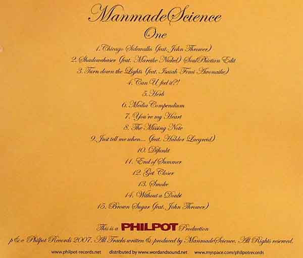 Manmade Science : One (CD, Album, Mixed)