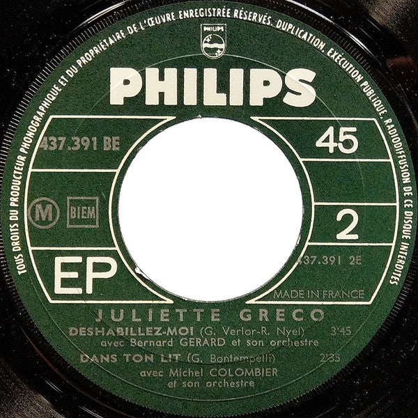 Juliette Gréco : L'Opéra Des Jours Heureux (7", EP, Mono)
