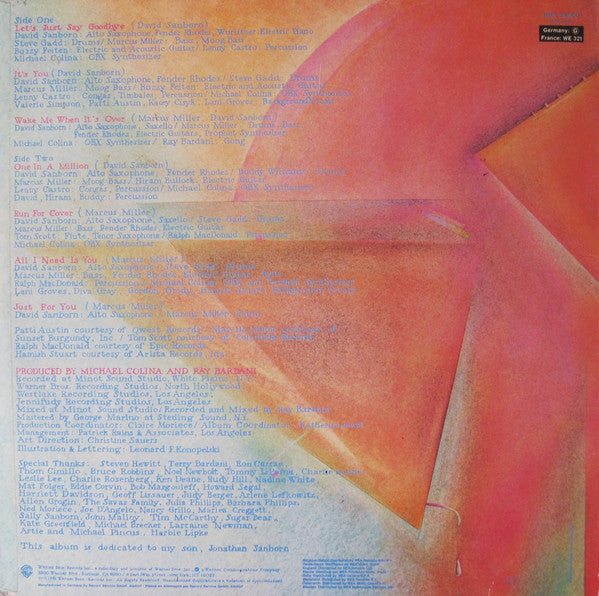 David Sanborn : Voyeur (LP, Album, RE)