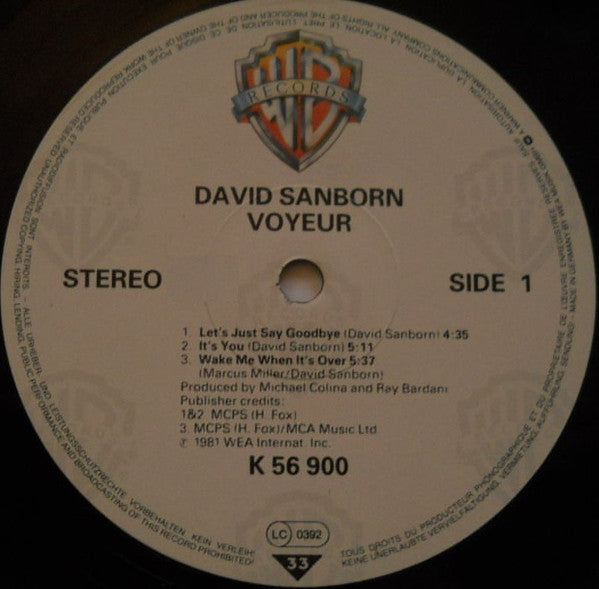 David Sanborn : Voyeur (LP, Album, RE)