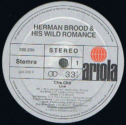 Herman Brood & His Wild Romance : Cha Cha (LP, Album)