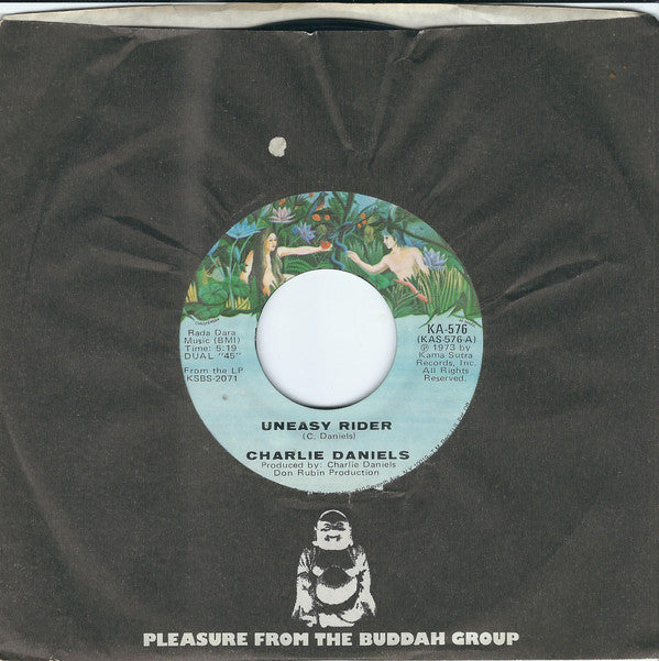 Charlie Daniels : Uneasy Rider (7", Single, Styrene, Mon)