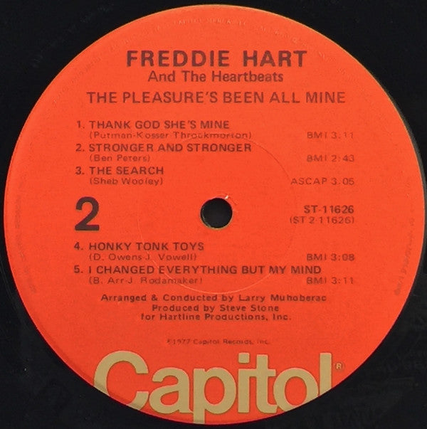 Freddie Hart And The Heartbeats : The Pleasure's Been All Mine (LP, Album)