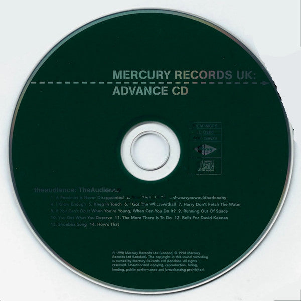 theaudience : TheAudience (CD, Advance, Album, Promo)