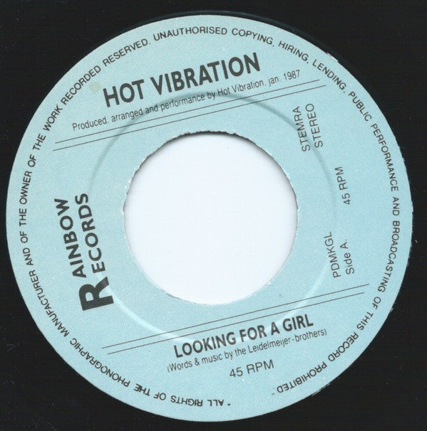 Hot Vibration : Looking For A Girl (7", Single)