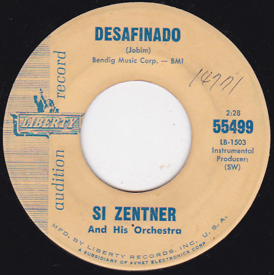 Si Zentner And His Orchestra : The Elephant's Tango / Desafinado (7", Single, Promo)