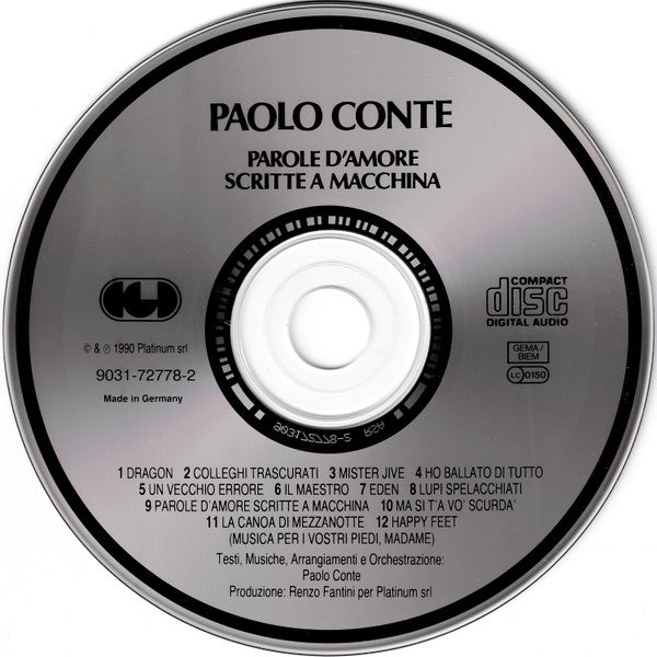 Paolo Conte : Parole D'Amore Scritte A Macchina (CD, Album)