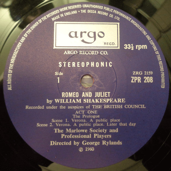 William Shakespeare : Romeo and Juliet (4xLP, RP + Box)