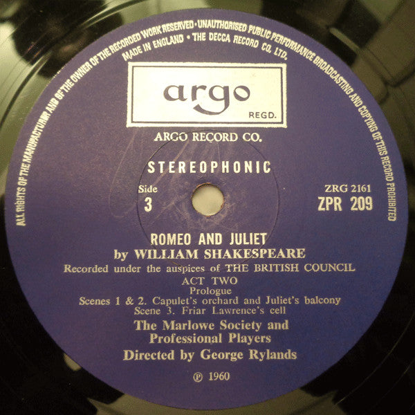 William Shakespeare : Romeo and Juliet (4xLP, RP + Box)