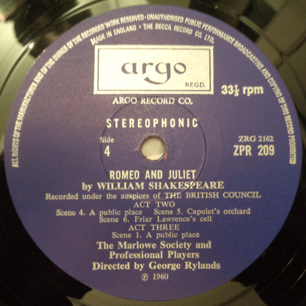 William Shakespeare : Romeo and Juliet (4xLP, RP + Box)