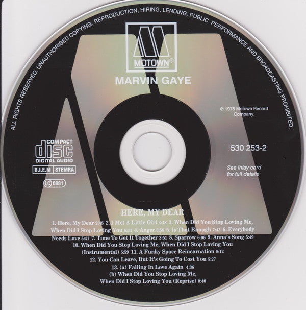 Marvin Gaye : Here, My Dear (CD, Album, RE)