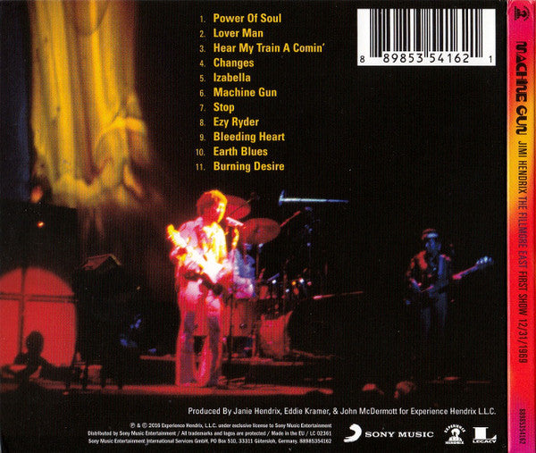 米2LP Jimi Hendrix Machine Gun: The Fillmore East First Show 12/31/196 889853541713 Experience Hendrix,  /00660 Jimi Hendrix - Machine Gun Jimi Hendrix The Fillmore East 12