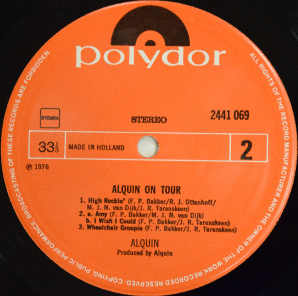 Alquin : Alquin On Tour (LP, Album)