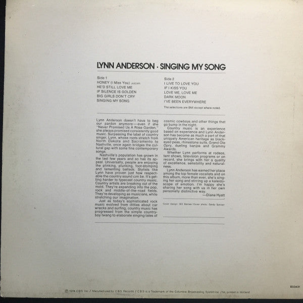 Lynn Anderson : Singing My Song (LP, Album)