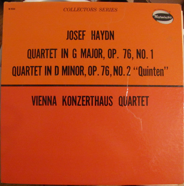 Joseph Haydn, Wiener Konzerthausquartett : Quartet In G Major, Op.76, No.1 / Quartet In D Minor, Op.76, No.2 "Quinten" (LP, Mono)