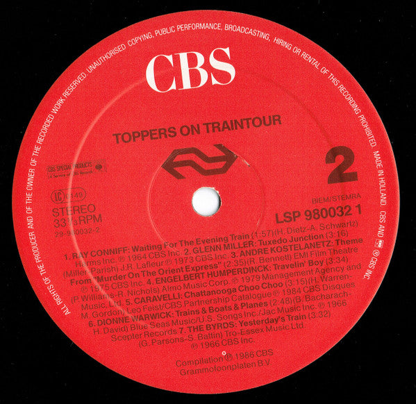 Various : Toppers On Train Tour - Fourteen Great Railroad Songs (LP, Comp)