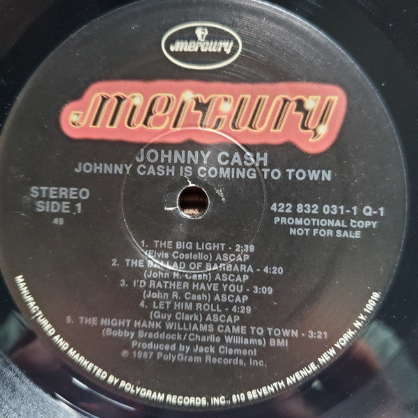 Johnny Cash : Johnny Cash Is Coming To Town (LP, Album, Promo)