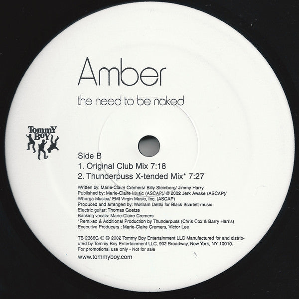 Amber : The Need To Be Naked (12", Promo)