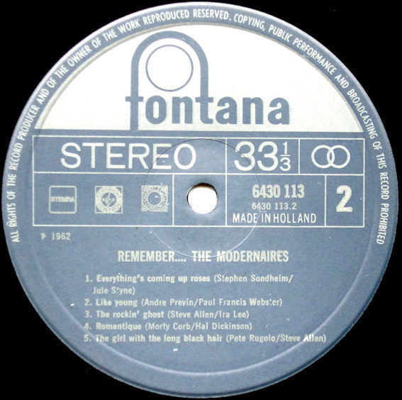 The Modernaires : Remember... The Modernaires (LP, Album, RE)