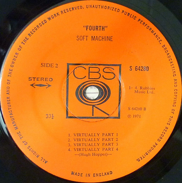 Soft Machine : Fourth (LP, Album, RP)