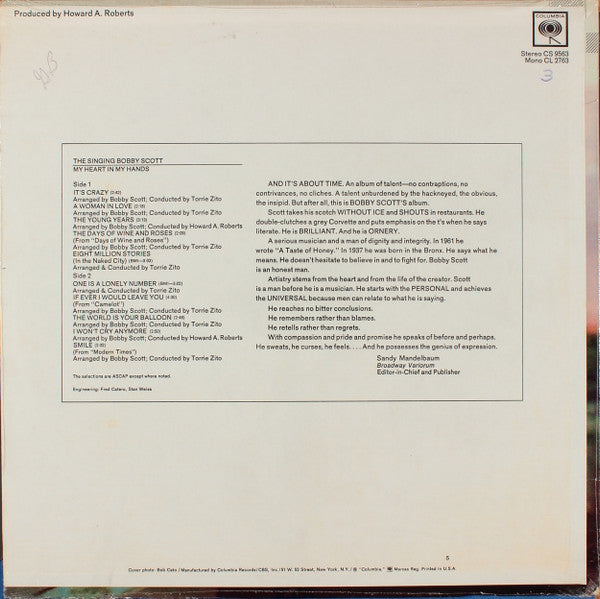 Bobby Scott : My Heart In My Hands (LP, Album)