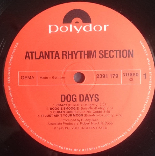 Atlanta Rhythm Section : Dog Days (LP, Album)