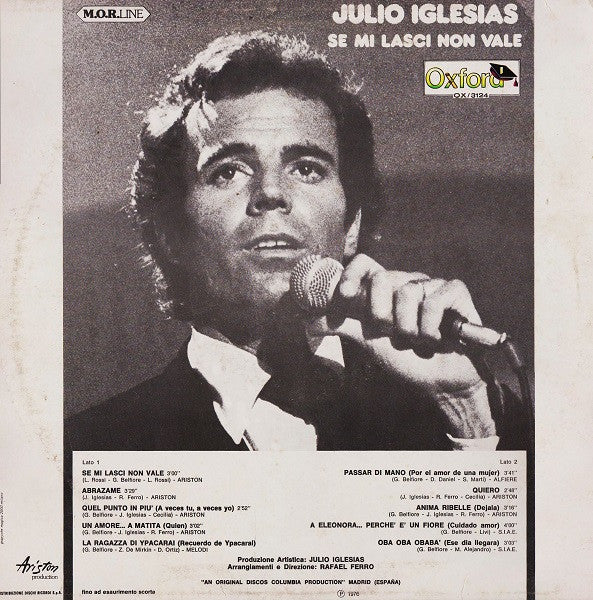 Julio Iglesias : Se Mi Lasci Non Vale (LP, Album)
