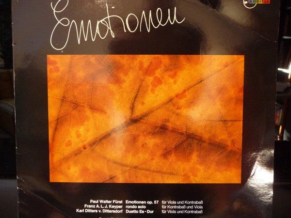 Paul Fürst, Franz Anton Leopold Keyper, Carl Ditters von Dittersdorf, Pamela Buell, Winfried Loeschcke : Emotionen (LP)