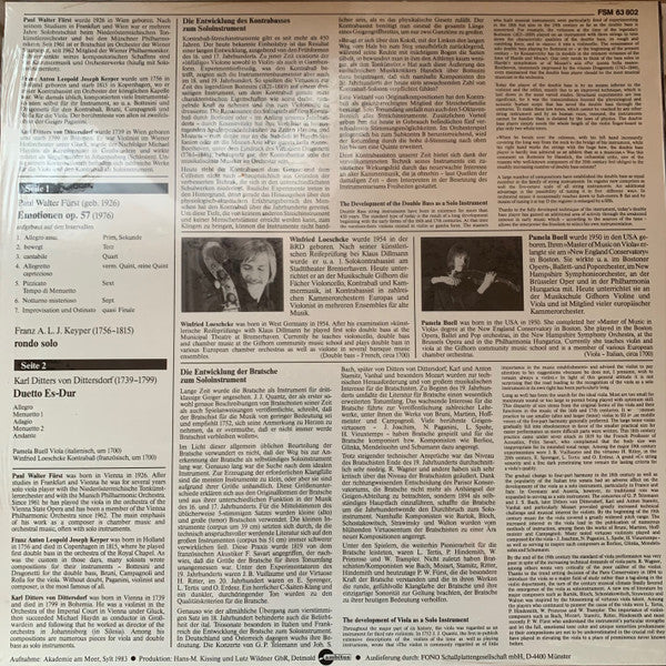 Paul Fürst, Franz Anton Leopold Keyper, Carl Ditters von Dittersdorf, Pamela Buell, Winfried Loeschcke : Emotionen (LP)