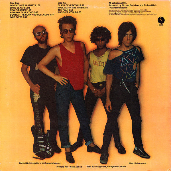 Richard Hell & The Voidoids : Blank Generation (LP, Album)