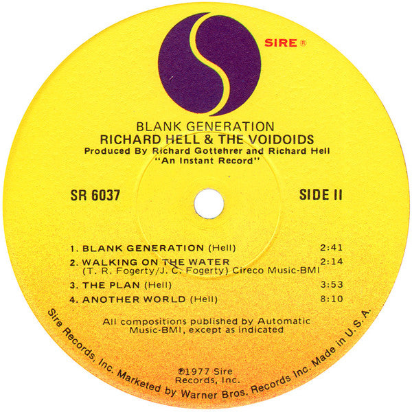 Richard Hell & The Voidoids : Blank Generation (LP, Album)