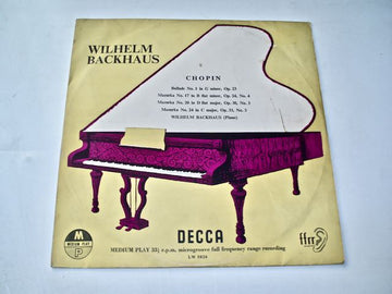 Wilhelm Backhaus : Chopin (10")