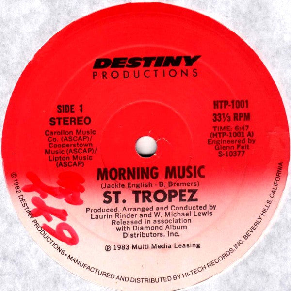 St. Tropez* : Morning Music (12", Single)