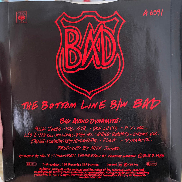 Big Audio Dynamite : The Bottom Line (7")