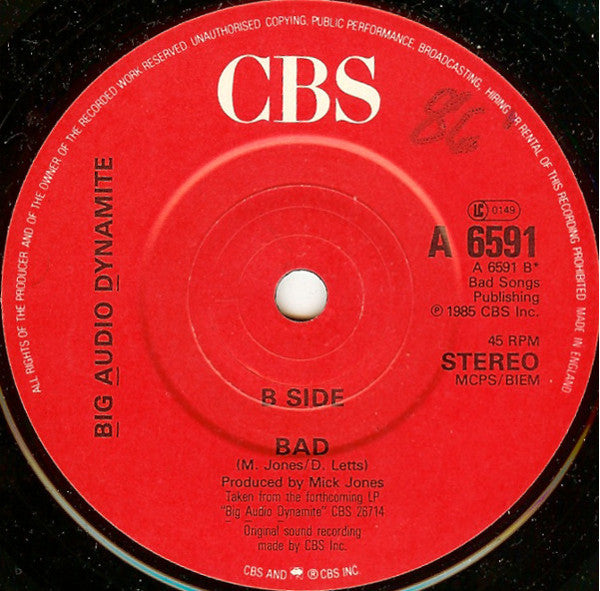 Big Audio Dynamite : The Bottom Line (7")