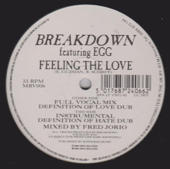 Breakdown (2) : Feeling The Love (12")