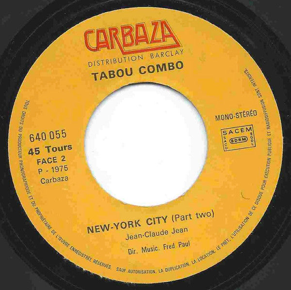 Tabou Combo : New York City (7", Single)