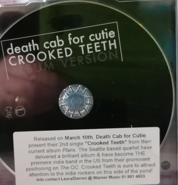 Death Cab For Cutie : Crooked Teeth (CD, Single, Promo)