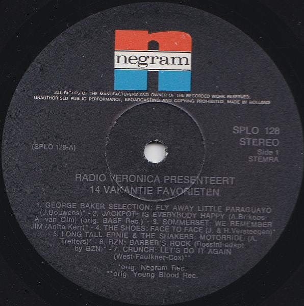 Various : Radio Veronica Presenteert: 14 Vakantie Favorieten (LP, Comp)