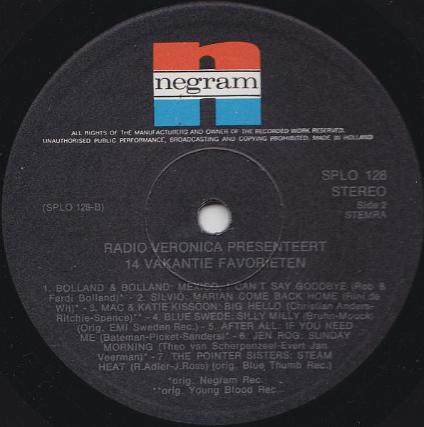 Various : Radio Veronica Presenteert: 14 Vakantie Favorieten (LP, Comp)