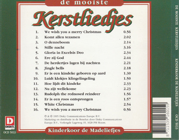 Kinderkoor "De Madeliefjes" : De Mooiste Kerstliedjes (CD)