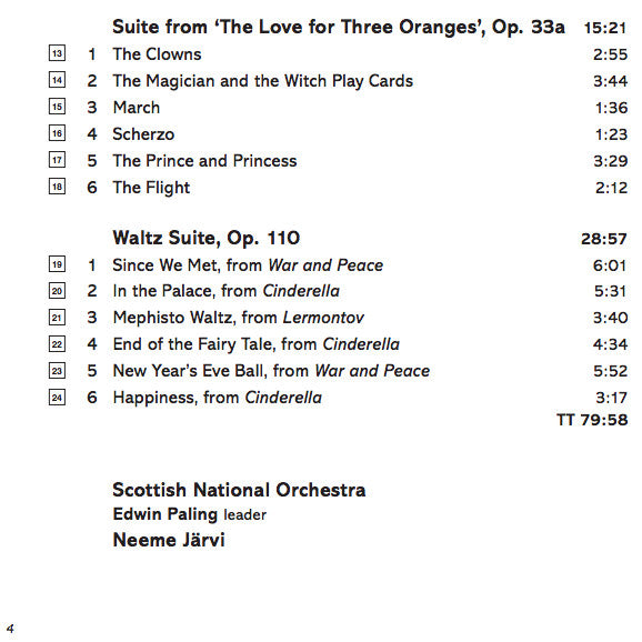 Sergei Prokofiev, Royal Scottish National Orchestra, Neeme Järvi : Suite From 'The Buffoon' / Waltz Suite / Suite From 'The Love For Three Oranges' (CD, Comp, RM)