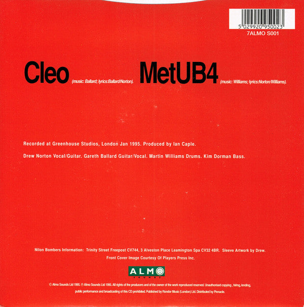 Nilon Bombers : Cleo / MetUB4 (7", Single)